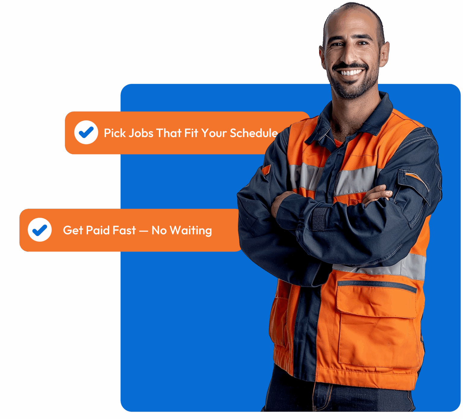 Auto technician benefiting from flexible staffing for collision shops—picking gigs and getting paid fast