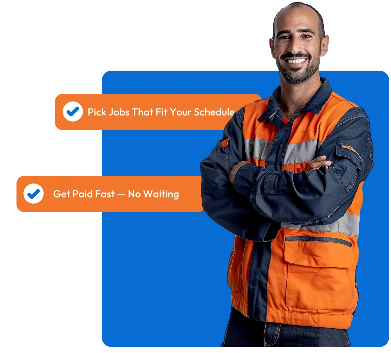 Auto technician benefiting from flexible staffing for collision shops—picking gigs and getting paid fast